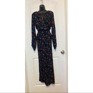 Forever 21 Black/maroon & blue long dress size LG